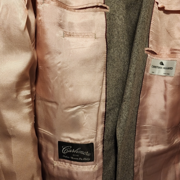 Last Chance Cashmere Christian Aujard Men Suit Blazer Jacket 42L woven in Italy. - Picture 11 of 12